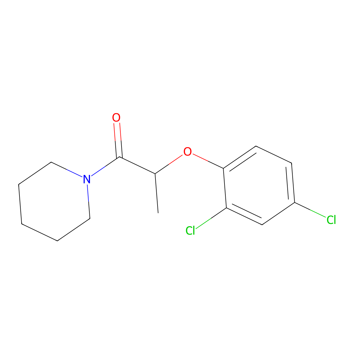 2-(2,4-Dichlorophenoxy)-1-(1-piperidyl)-1-propanone molecular structure, CAS 101991-76-8