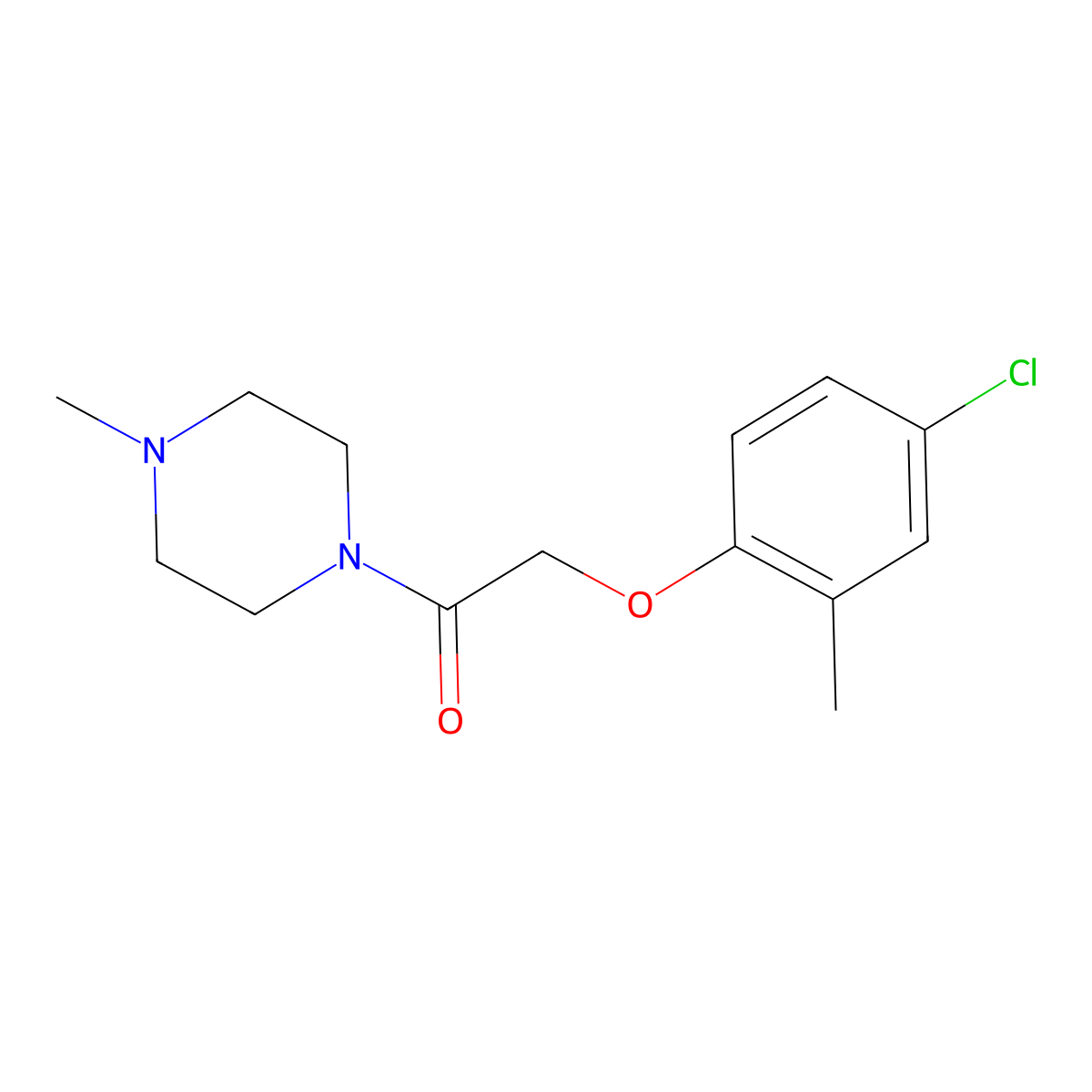 1-[(4-Chloro-2-methylphenoxy)acetyl]-4-methylpiperazine molecular structure, CAS 101991-85-9