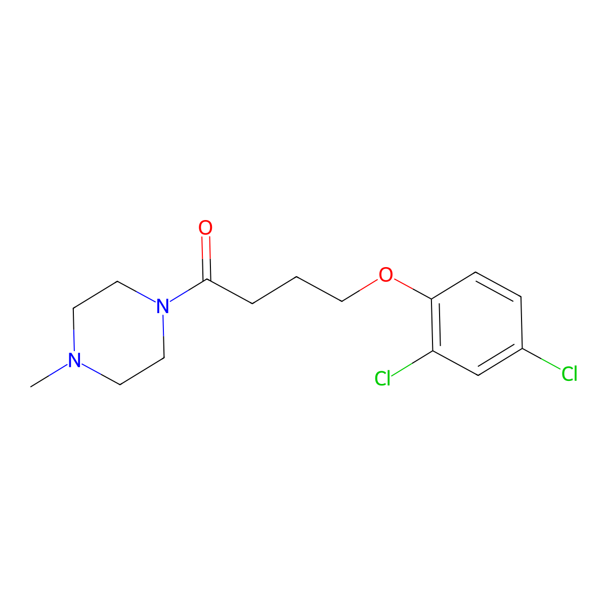 4-(2,4-Dichlorophenoxy)-1-(4-methylpiperazin-1-yl)butan-1-one molecular structure, CAS 101991-91-7