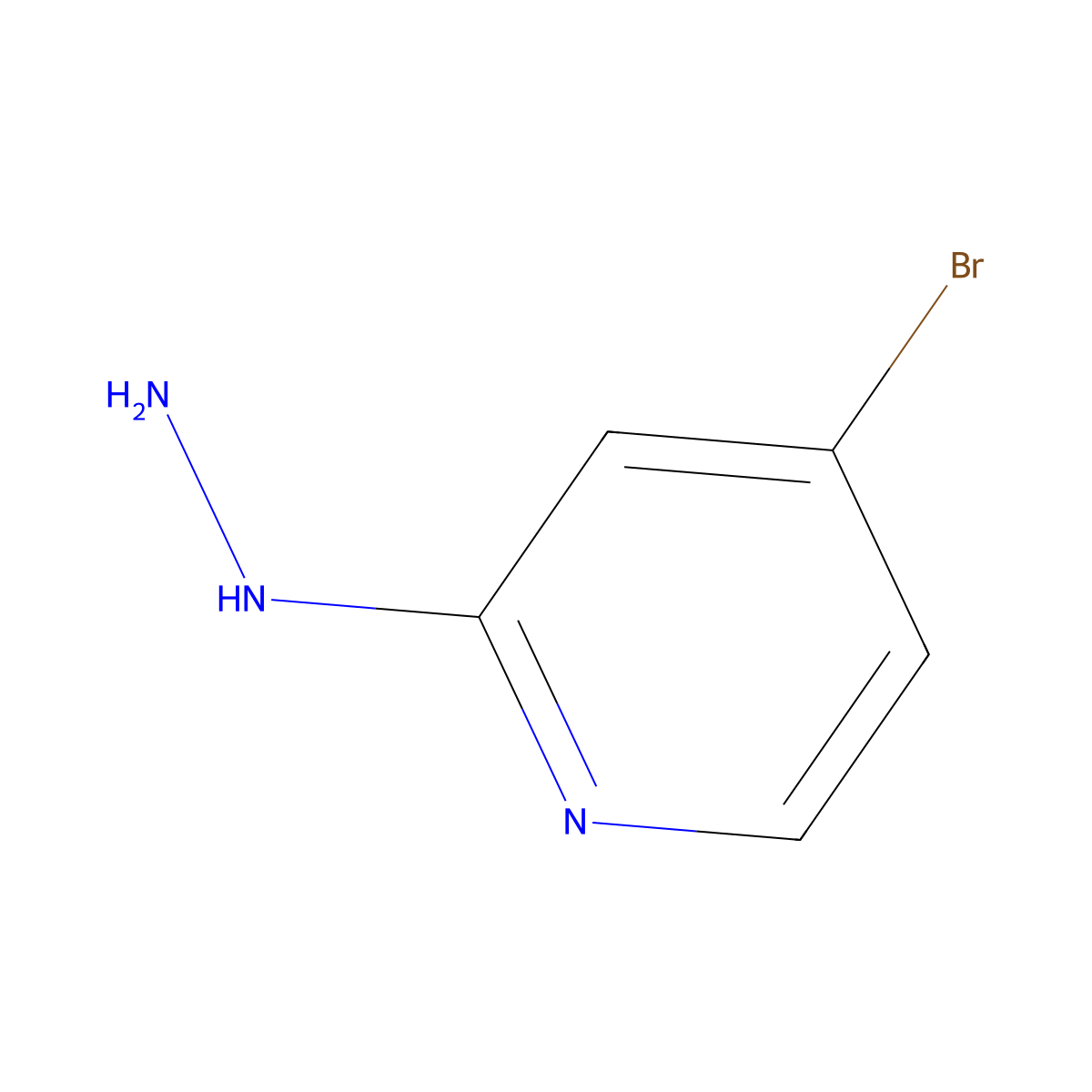 4-Bromo-2-hydrazinylpyridine molecular structure, CAS 1019918-39-8