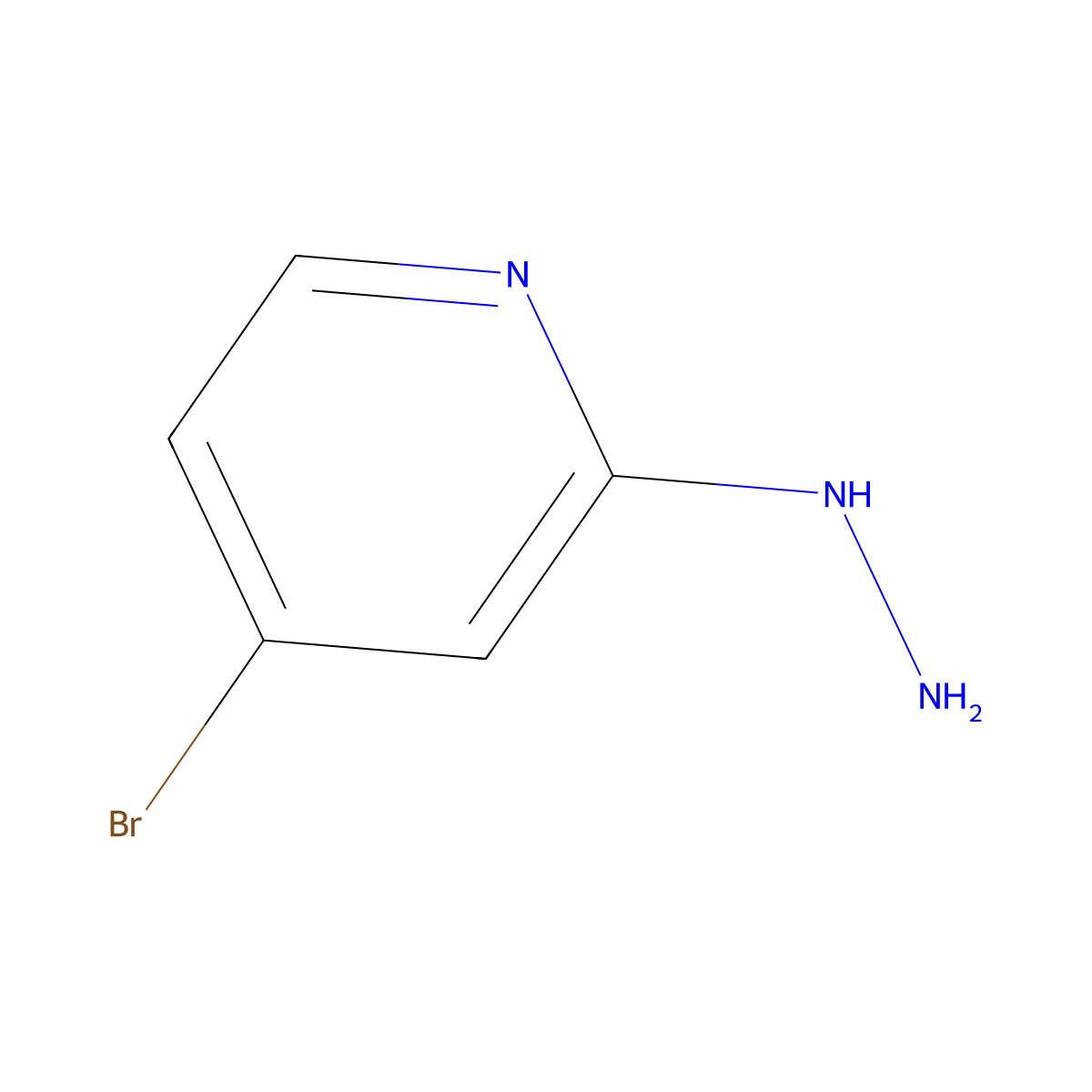 4-Bromo-2-hydrazinylpyridine molecular structure, CAS 1019918-39-8