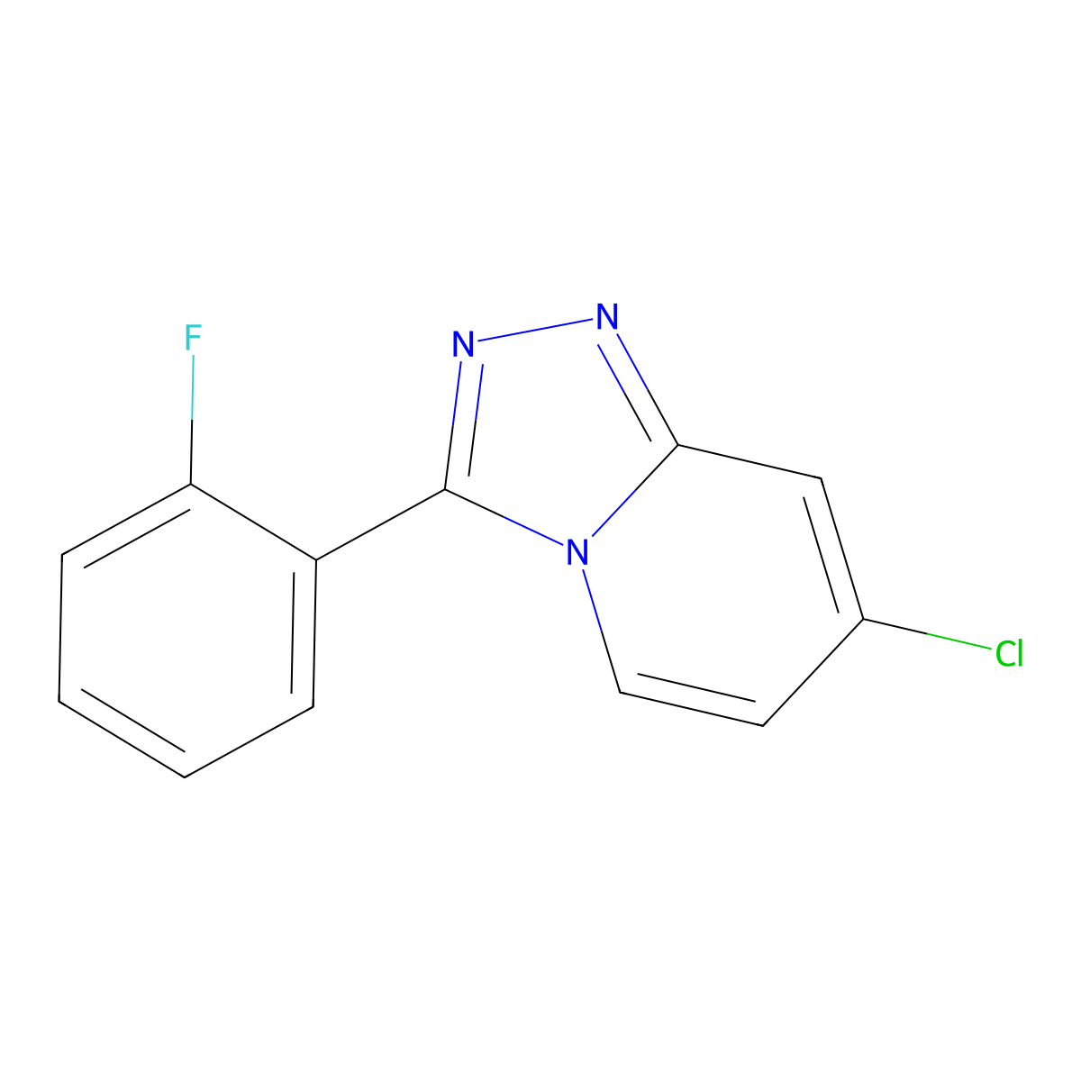 7-Chloro-3-(2-fluorophenyl)-[1,2,4]triazolo[4,3-a]pyridine molecular structure, CAS 1019918-45-6