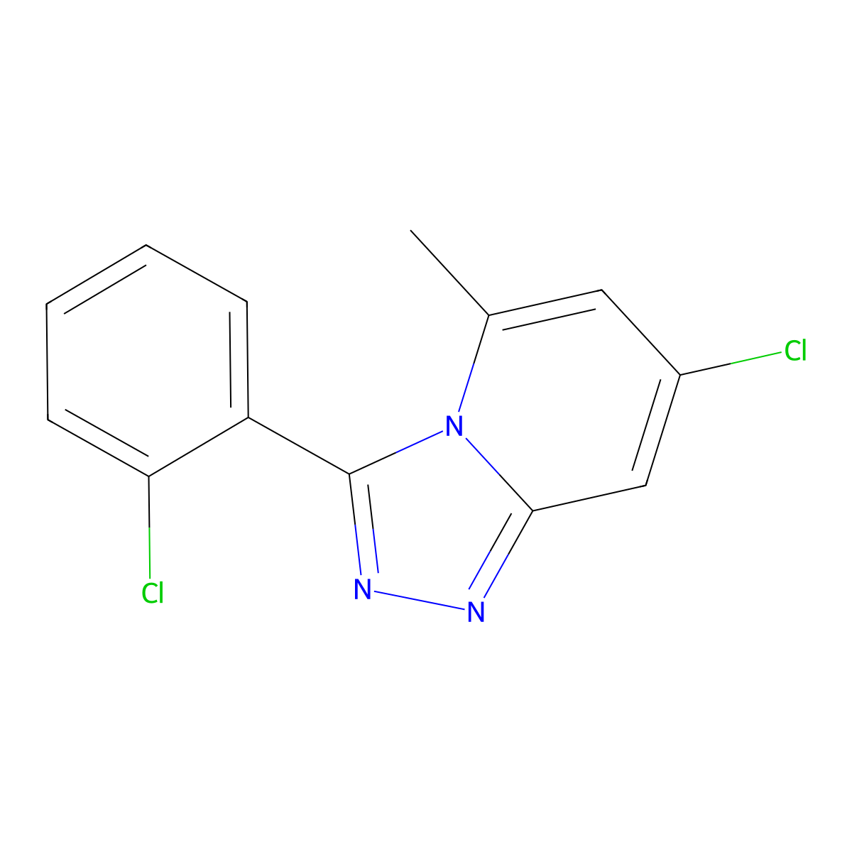 7-Chloro-3-(2-chlorophenyl)-5-methyl-[1,2,4]triazolo[4,3-a]pyridine molecular structure, CAS 1019918-60-5