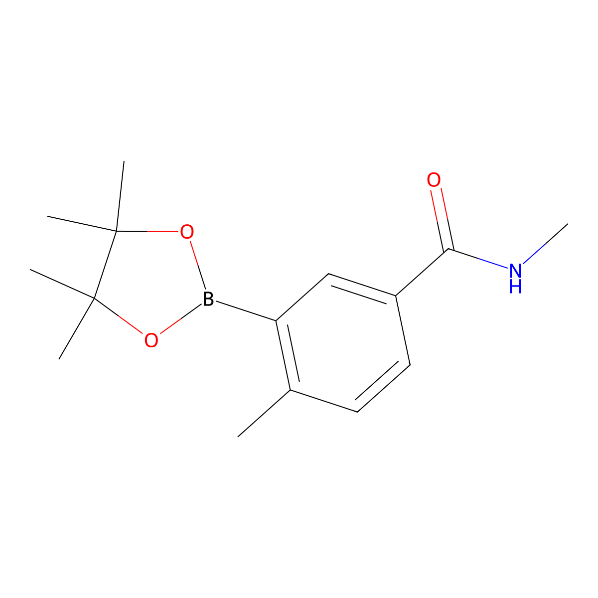 N,4-dimethyl-3-(4,4,5,5-tetramethyl-1,3,2-dioxaborolan-2-yl)benzamide molecular structure, CAS 1019918-76-3