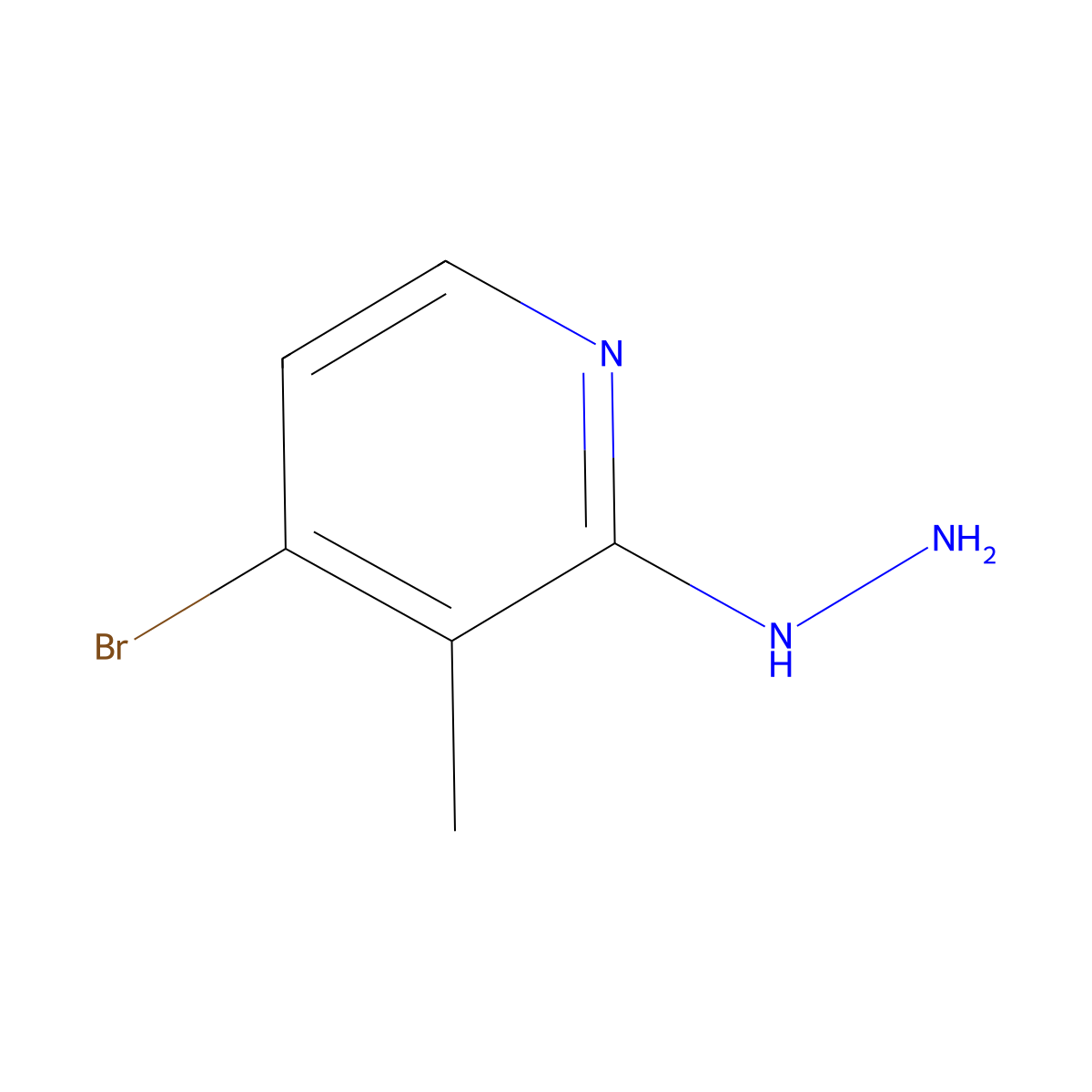 4-Bromo-2-hydrazinyl-3-methylpyridine molecular structure, CAS 1019918-82-1