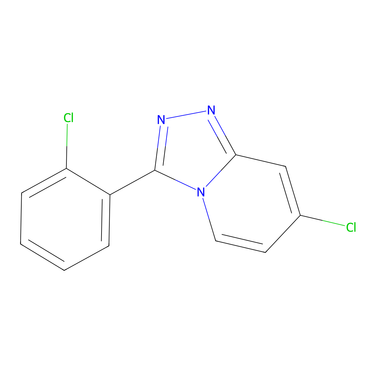 7-Chloro-3-(2-chlorophenyl)-[1,2,4]triazolo[4,3-a]pyridine molecular structure, CAS 1019918-88-7
