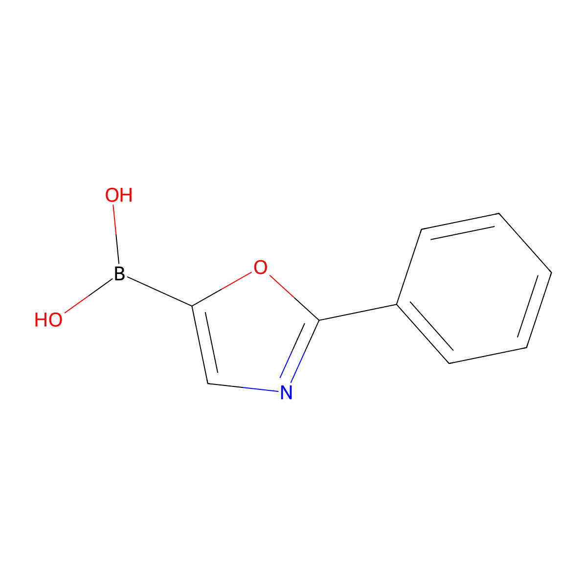 (2-Phenyl-1,3-oxazol-5-yl)boronic acid molecular structure, CAS 1019927-05-9