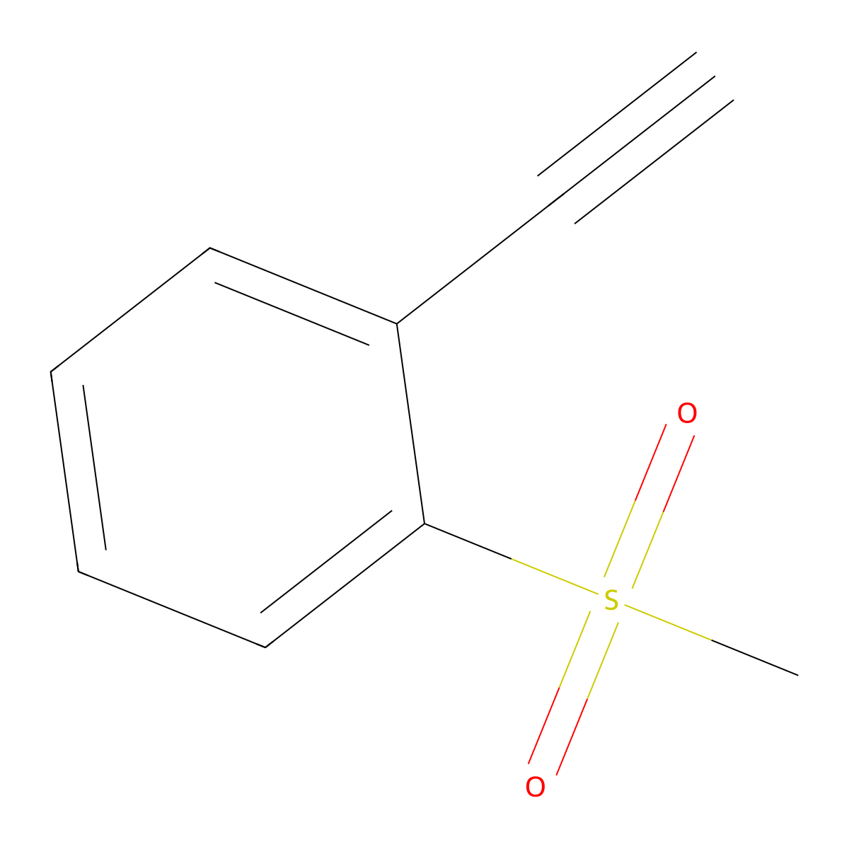 1-Ethynyl-2-(methylsulfonyl)benzene molecular structure, CAS 1019928-25-6