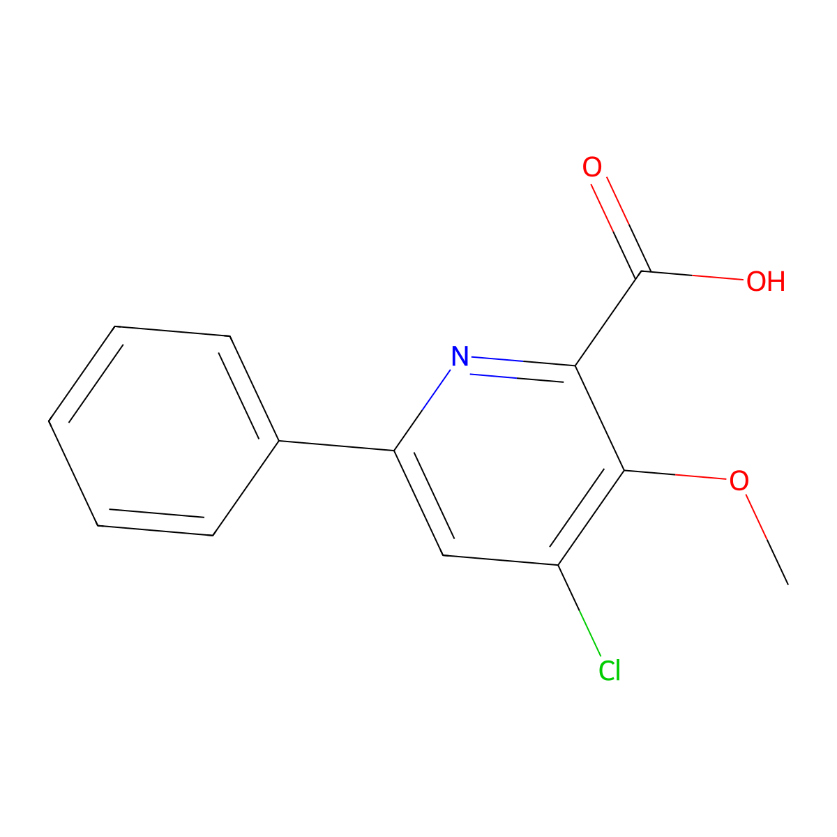 4-Chloro-3-methoxy-6-phenylpicolinic acid molecular structure, CAS 1019930-14-3