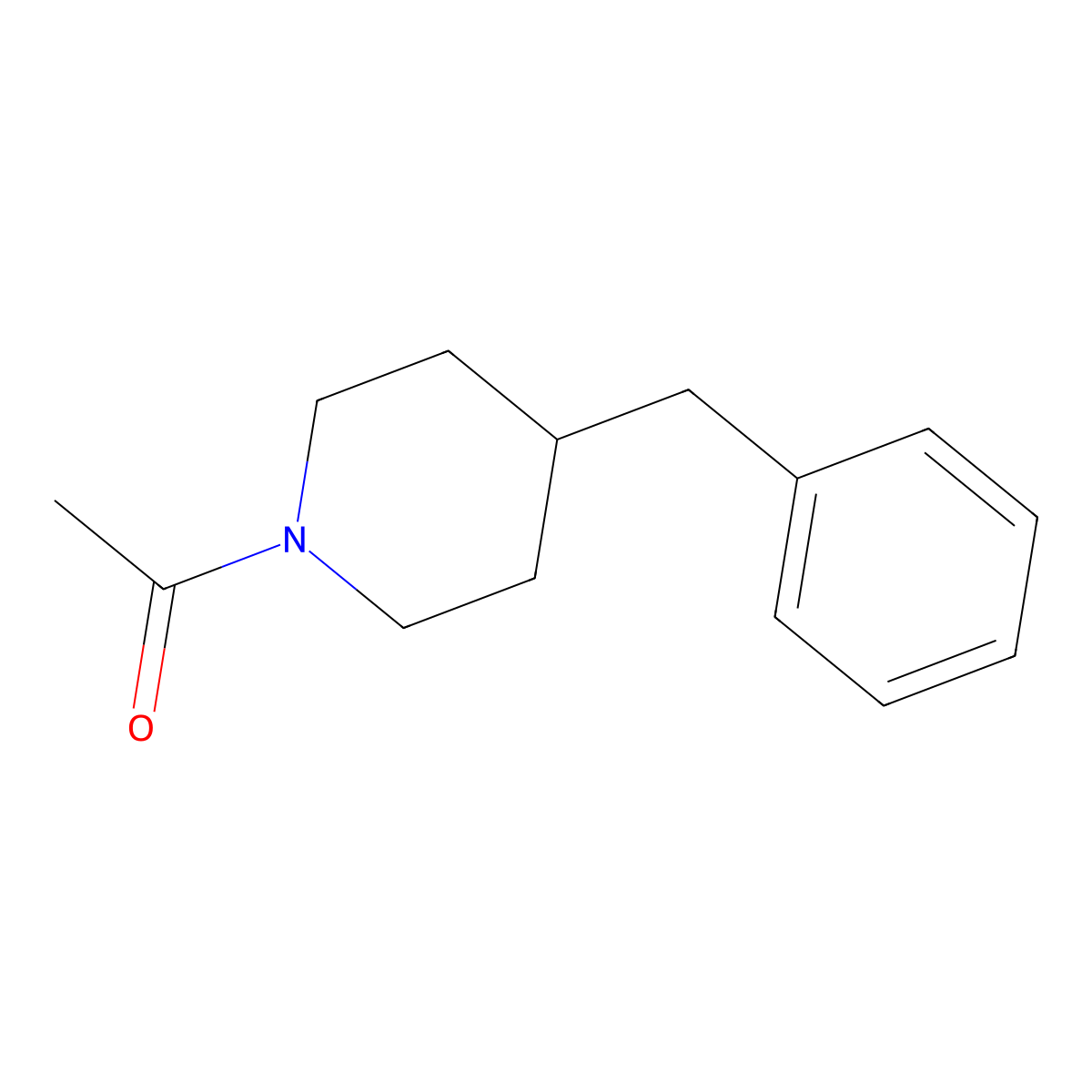 Piperidine, N-acetyl-4-benzyl- molecular structure, CAS 101997-42-6