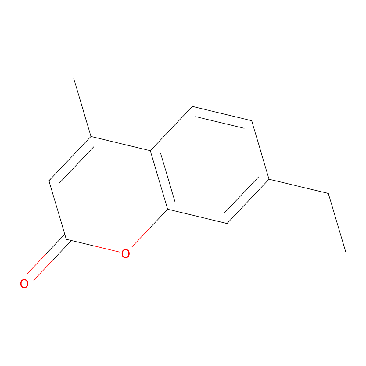 2H-1-Benzopyran-2-one, 7-ethyl-4-methyl- molecular structure, CAS 101999-44-4