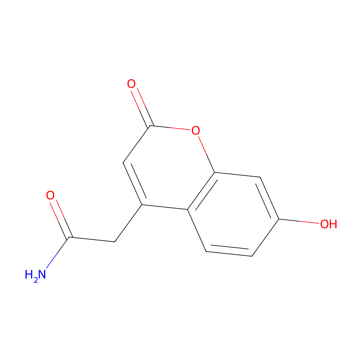 2-(7-hydroxy-2-oxo-2H-chromen-4-yl)acetamide molecular structure, CAS 101999-45-5