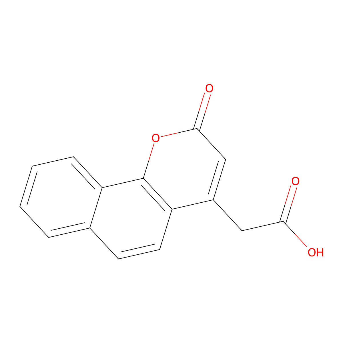 (2-oxo-2H-benzo[h]chromen-4-yl)acetic acid molecular structure, CAS 101999-46-6