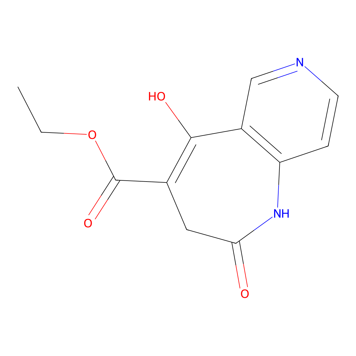 ethyl 5-hydroxy-2-oxo-2,3-dihydro-1H-pyrido[4,3-b]azepine-4-carboxylate molecular structure, CAS 1019995-18-6