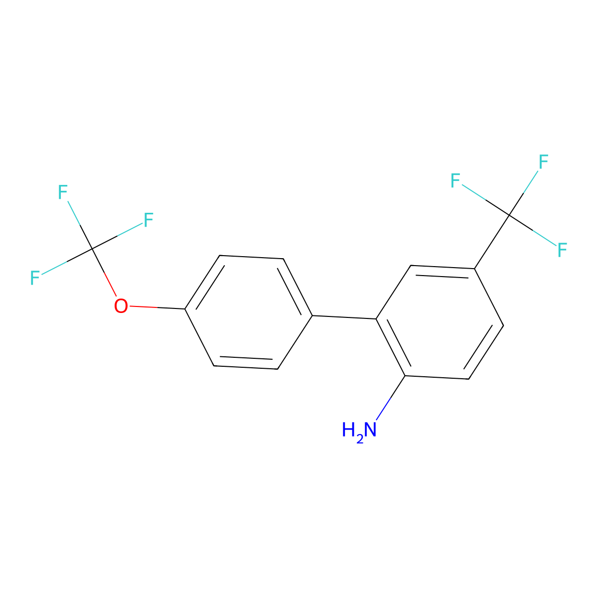 2-Amino-4'-(trifluoromethoxy)-5-(trifluoromethyl)biphenyl molecular structure, CAS 1019997-64-8