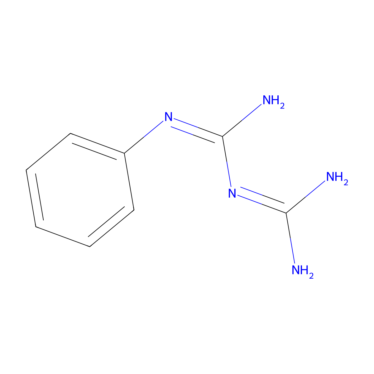 Phenylbiguanide molecular structure, CAS 102-02-3