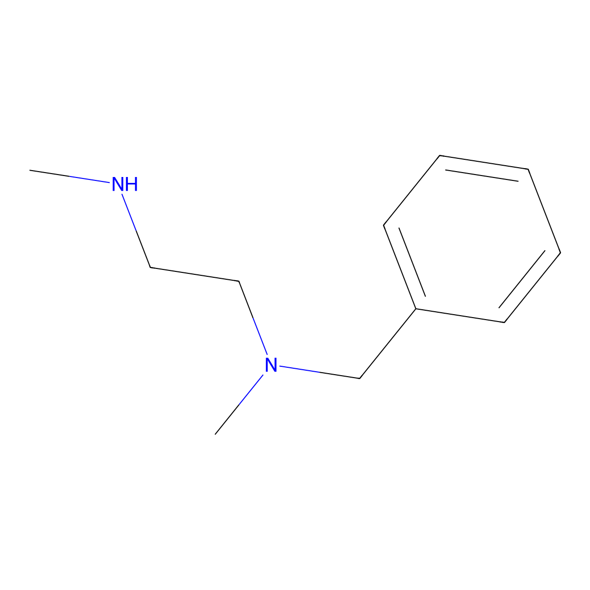 N-Benzyl-N,N'-dimethylethylenediamine molecular structure, CAS 102-11-4