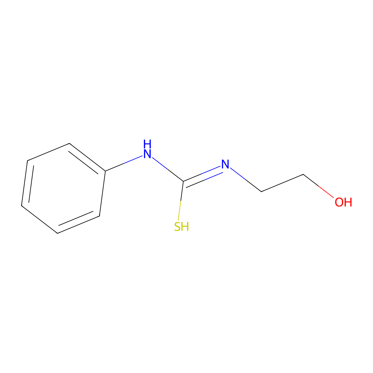 N'-(2-hydroxyethyl)-N-phenylcarbamimidothioic acid molecular structure, CAS 102-12-5