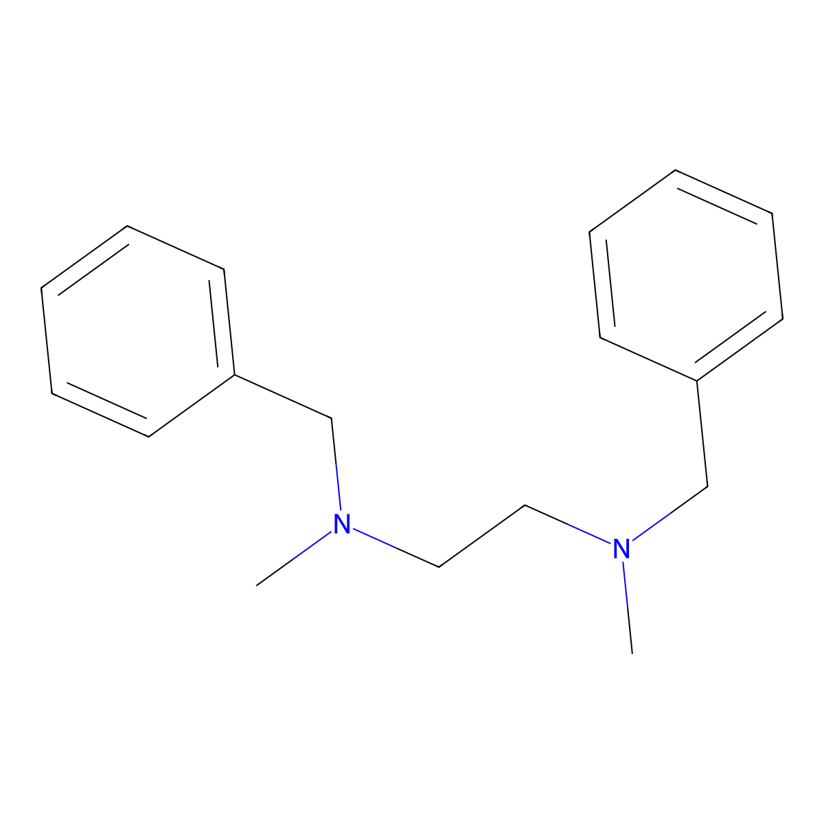 N,N'-Ethylenebis(N-methylbenzylamine) molecular structure, CAS 102-18-1