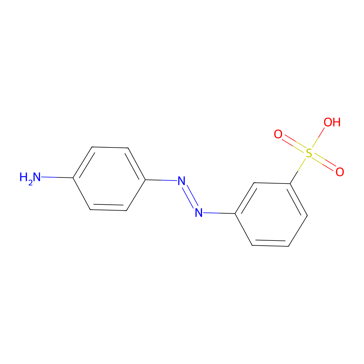 m-[(p-Aminophenyl)azo]benzenesulphonic acid molecular structure, CAS 102-23-8