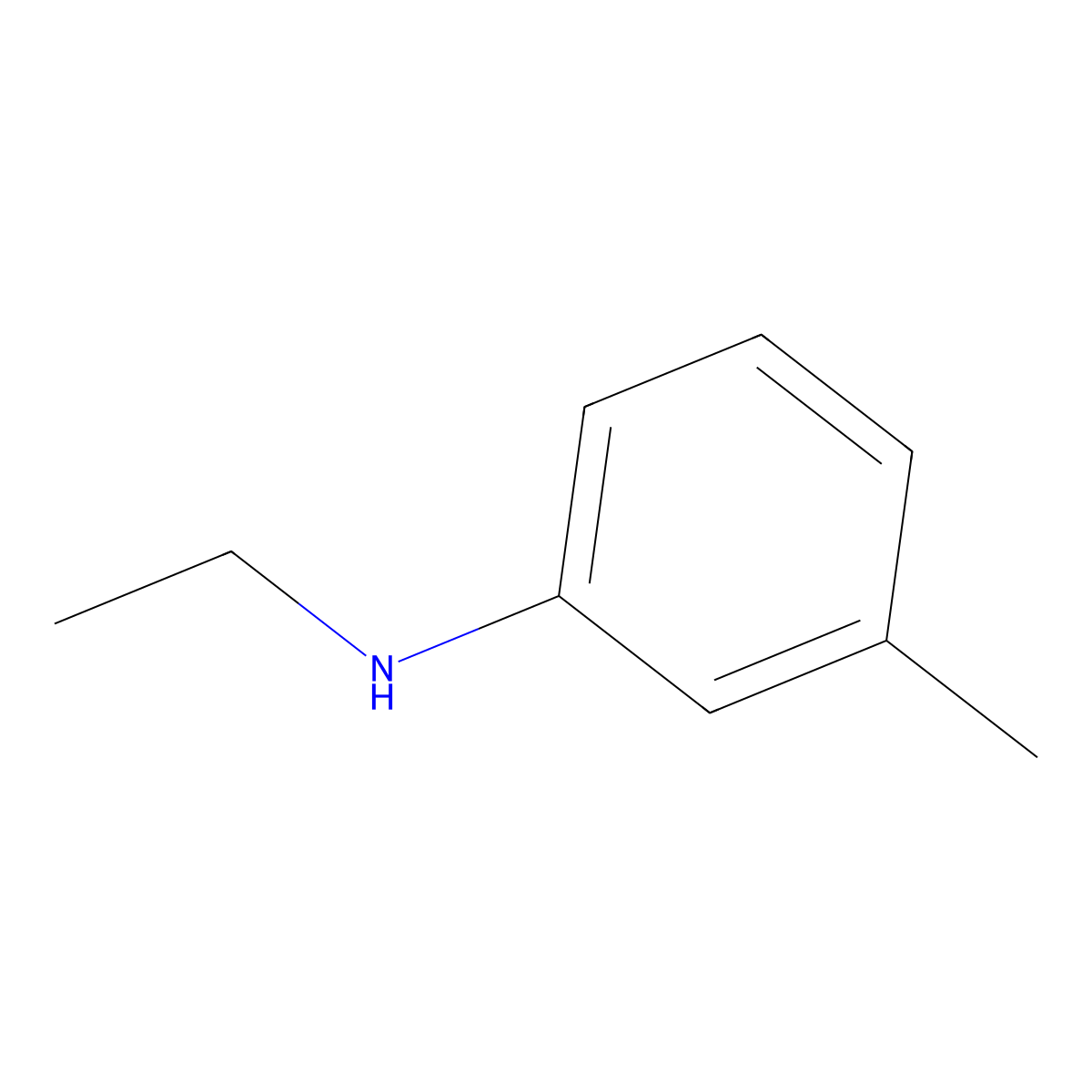 N-ethyl-3-methylaniline molecular structure, CAS 102-27-2