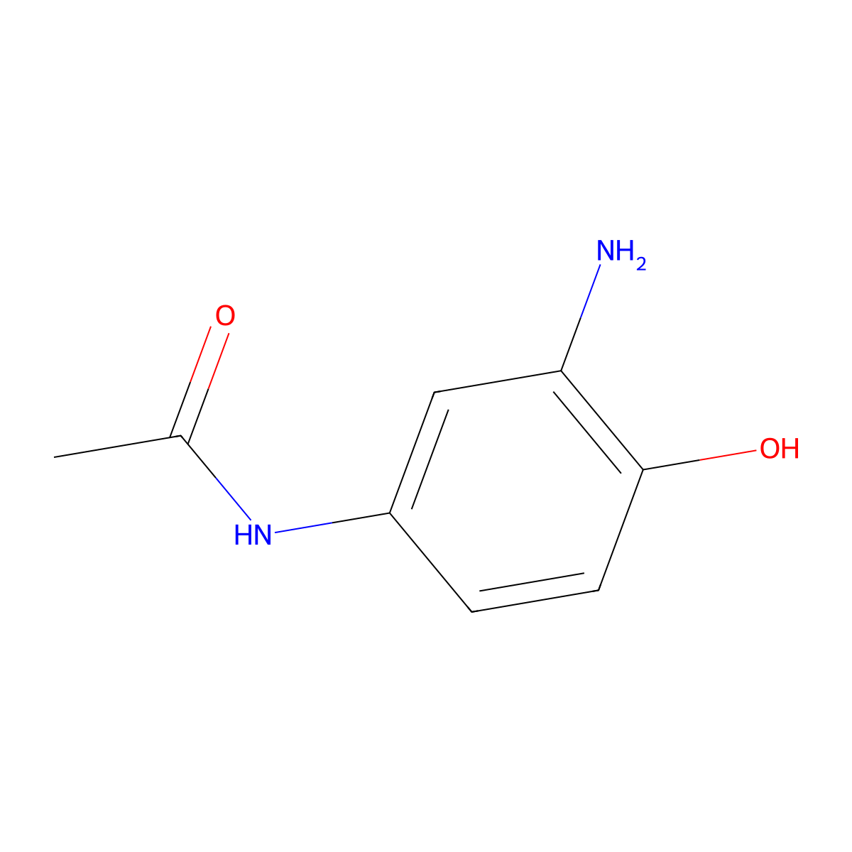 Acetamide, N-(3-amino-4-hydroxyphenyl)- molecular structure, CAS 102-33-0