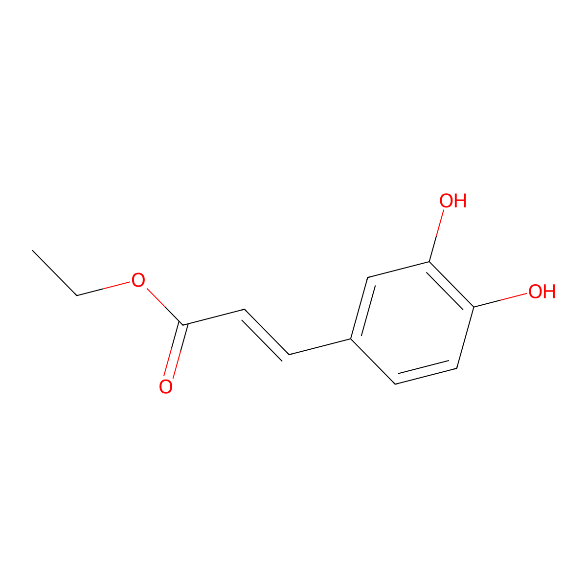 Ethyl Caffeate molecular structure, CAS 102-37-4