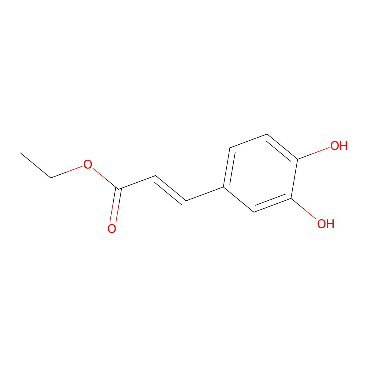 Ethyl Caffeate molecular structure, CAS 102-37-4