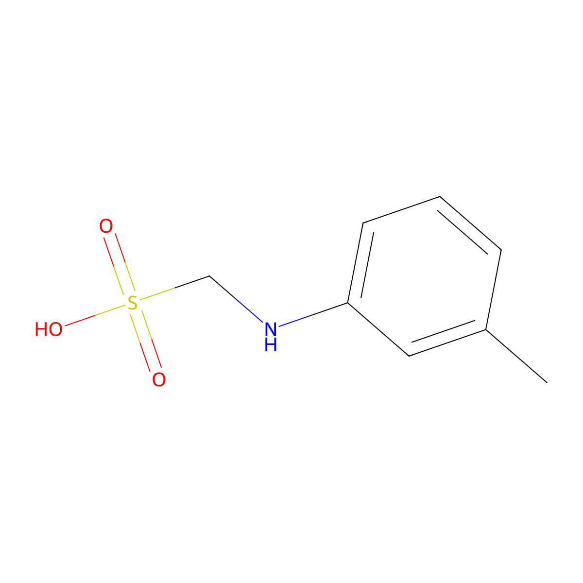 Methanesulfonic acid, 1-((3-methylphenyl)amino)- molecular structure, CAS 102-42-1