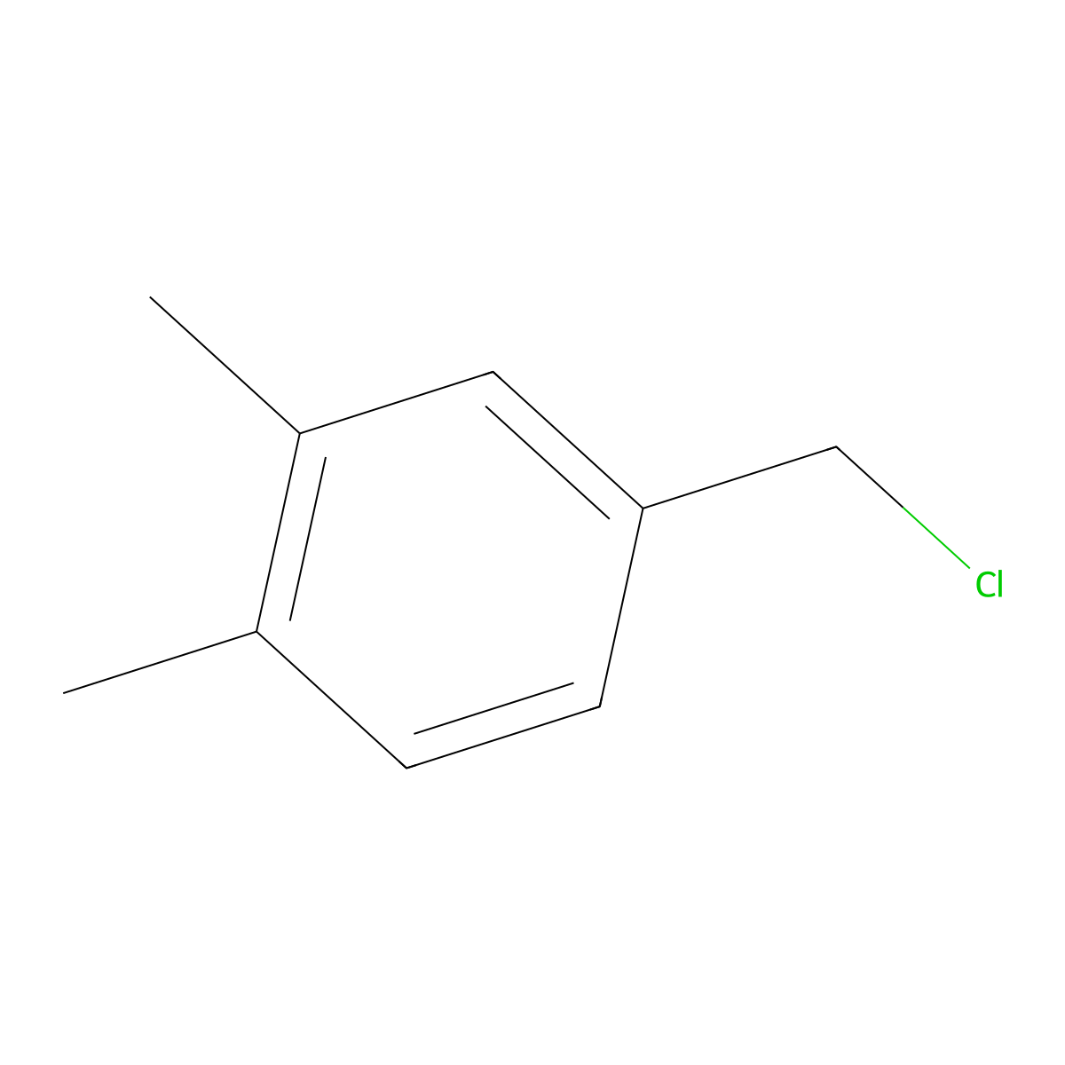 3,4-Dimethylbenzyl chloride molecular structure, CAS 102-46-5