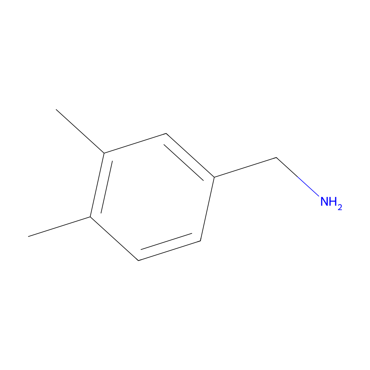 Benzenemethanamine, 3,4-dimethyl- molecular structure, CAS 102-48-7