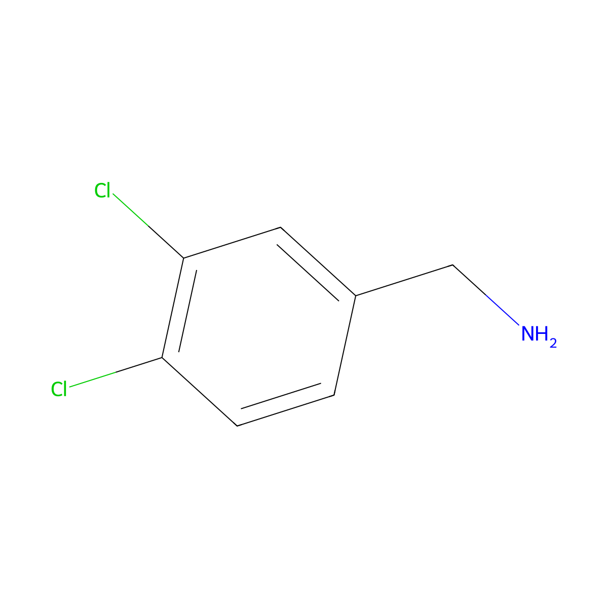 Benzenemethanamine, 3,4-dichloro- molecular structure, CAS 102-49-8