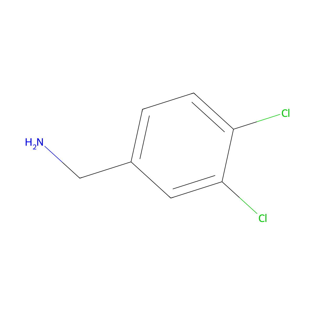 Benzenemethanamine, 3,4-dichloro- molecular structure, CAS 102-49-8