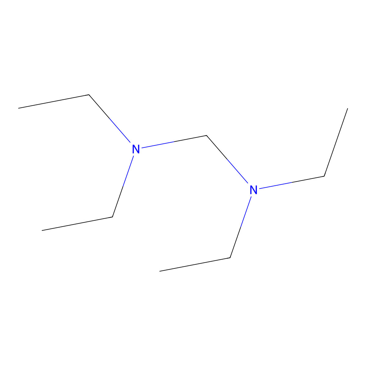 Tetraethylmethylenediamine molecular structure, CAS 102-53-4