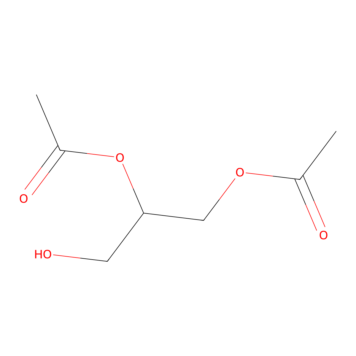 Diacetin molecular structure, CAS 102-62-5