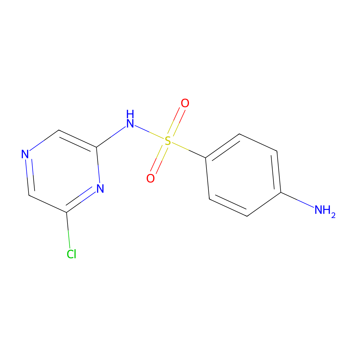 Sulfaclozine molecular structure, CAS 102-65-8