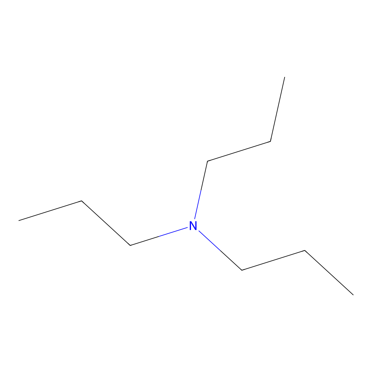 Tripropylamine molecular structure, CAS 102-69-2