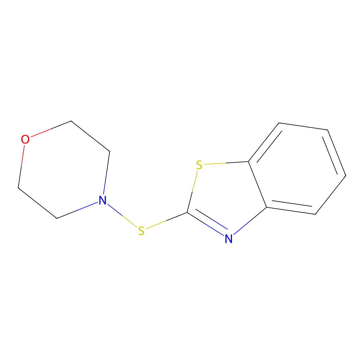2-(4-Morpholino)thiobenzothiazole molecular structure, CAS 102-77-2