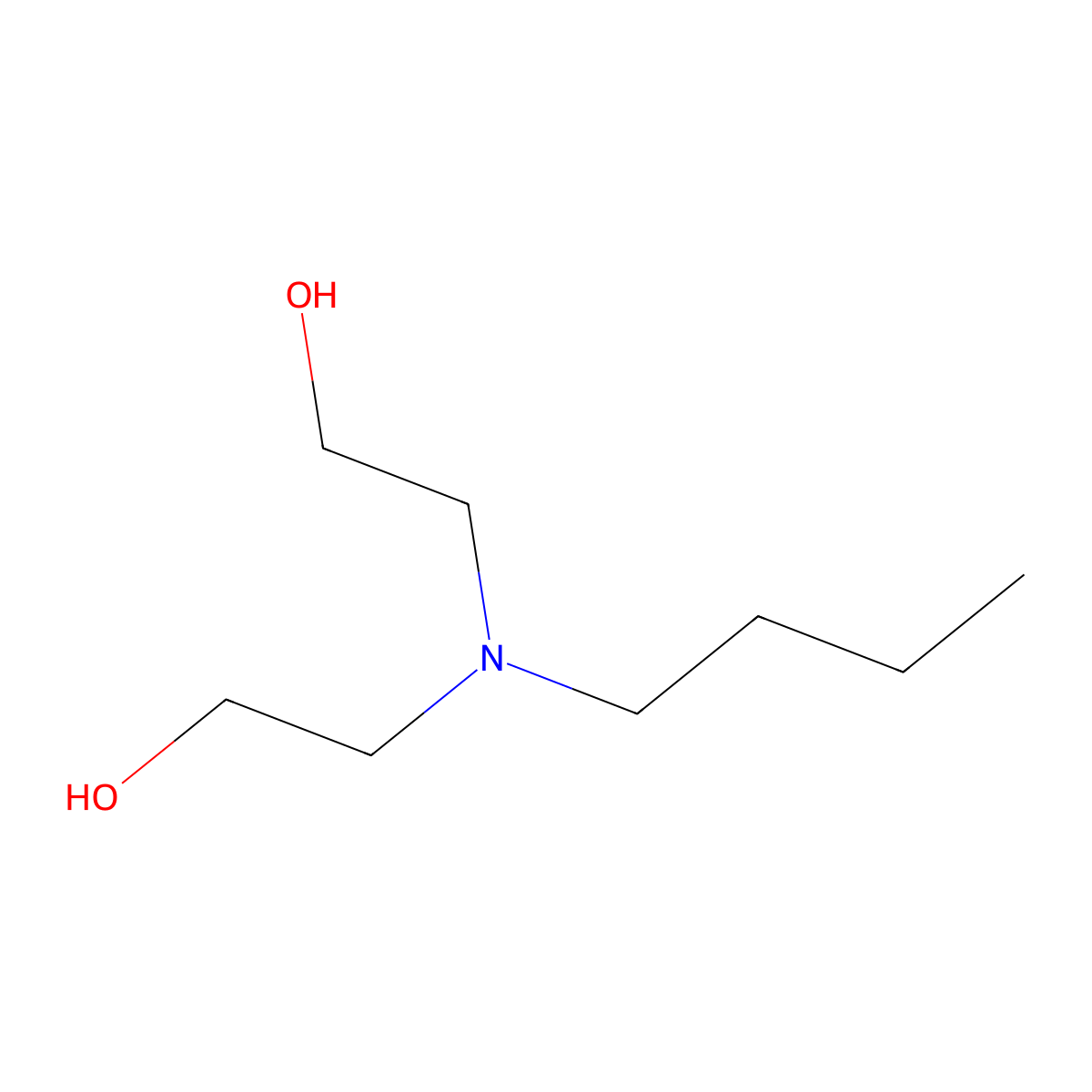 N-Butyldiethanolamine molecular structure, CAS 102-79-4
