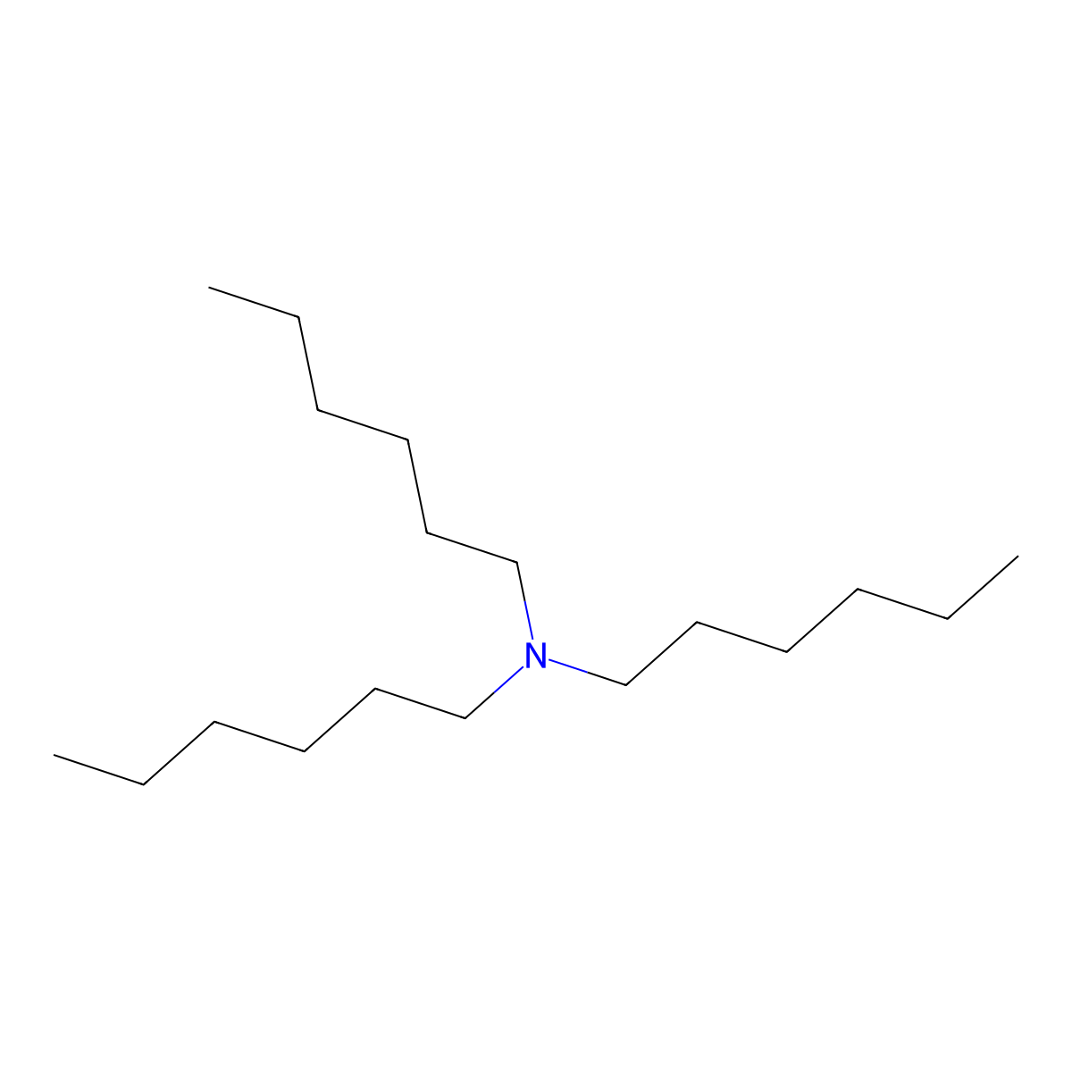 Trihexylamine molecular structure, CAS 102-86-3