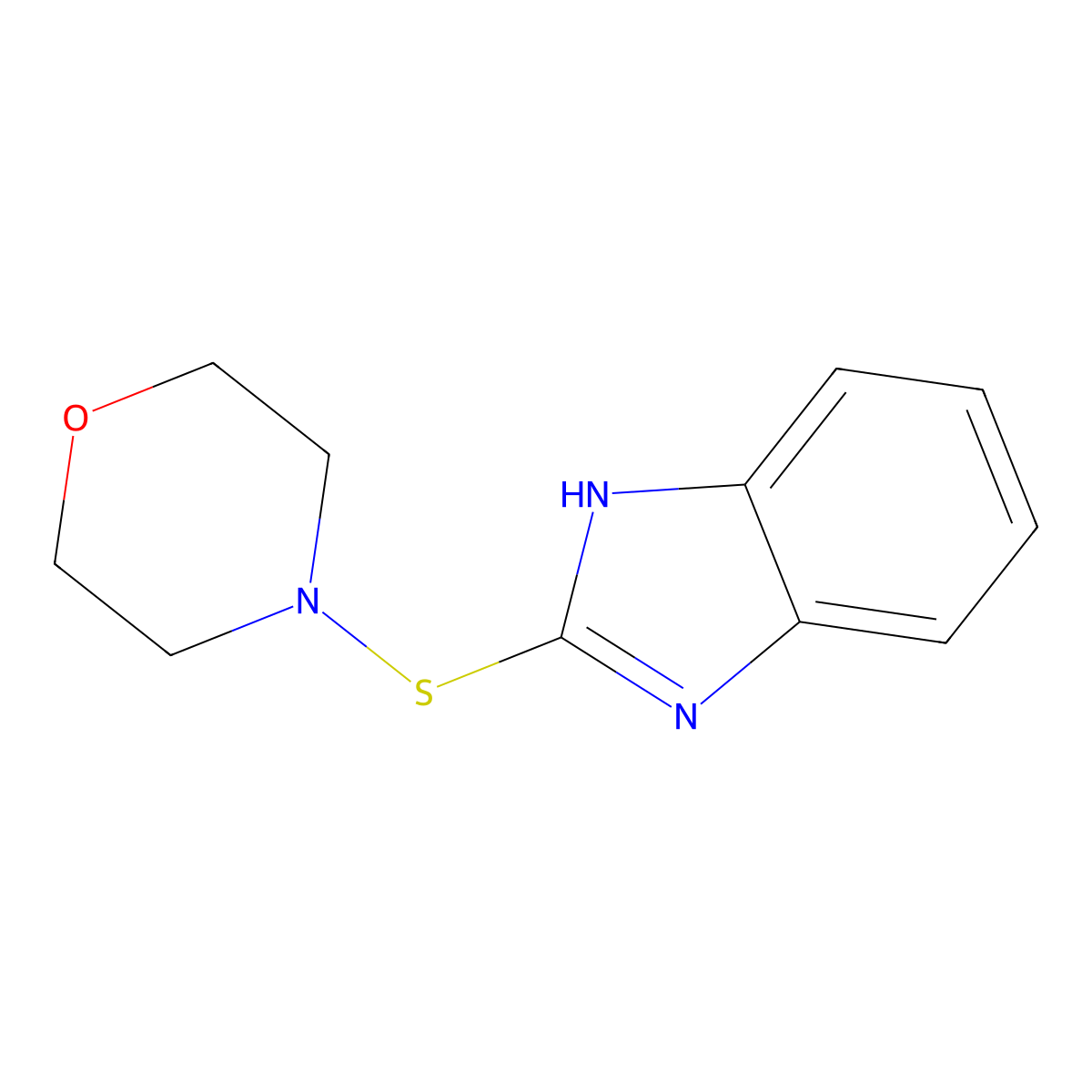 4-(1H-benzimidazol-2-ylsulfanyl)morpholine molecular structure, CAS 1020-62-8