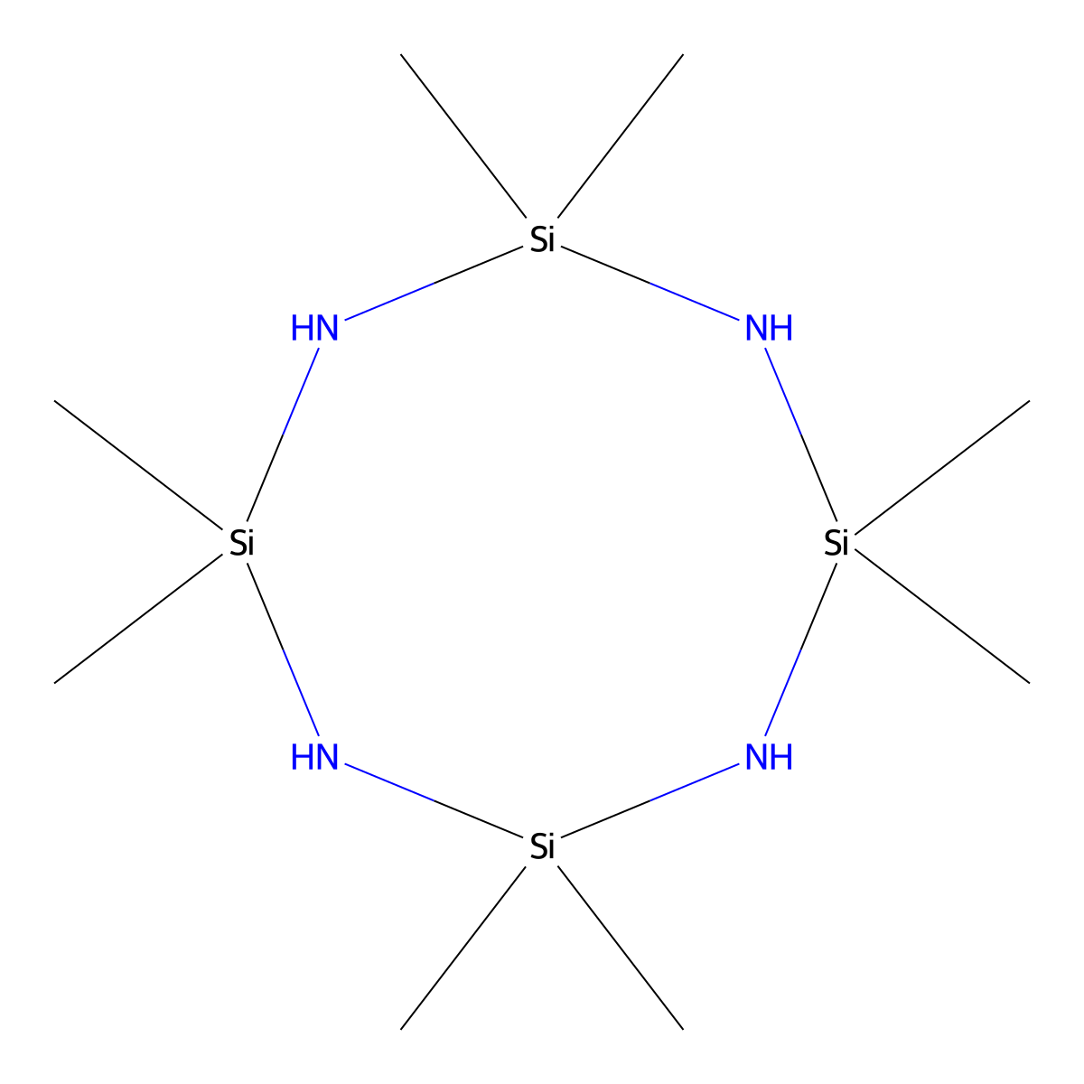 2,2,4,4,6,6,8,8-Octamethylcyclotetrasilazane molecular structure, CAS 1020-84-4