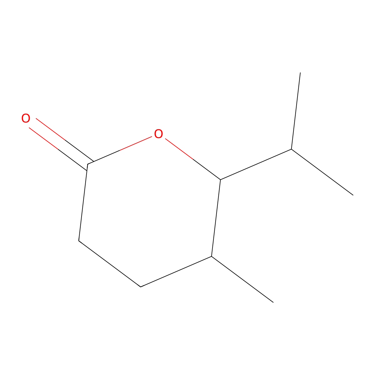 5-Methyl-6-(propan-2-yl)oxan-2-one molecular structure, CAS 10200-23-4