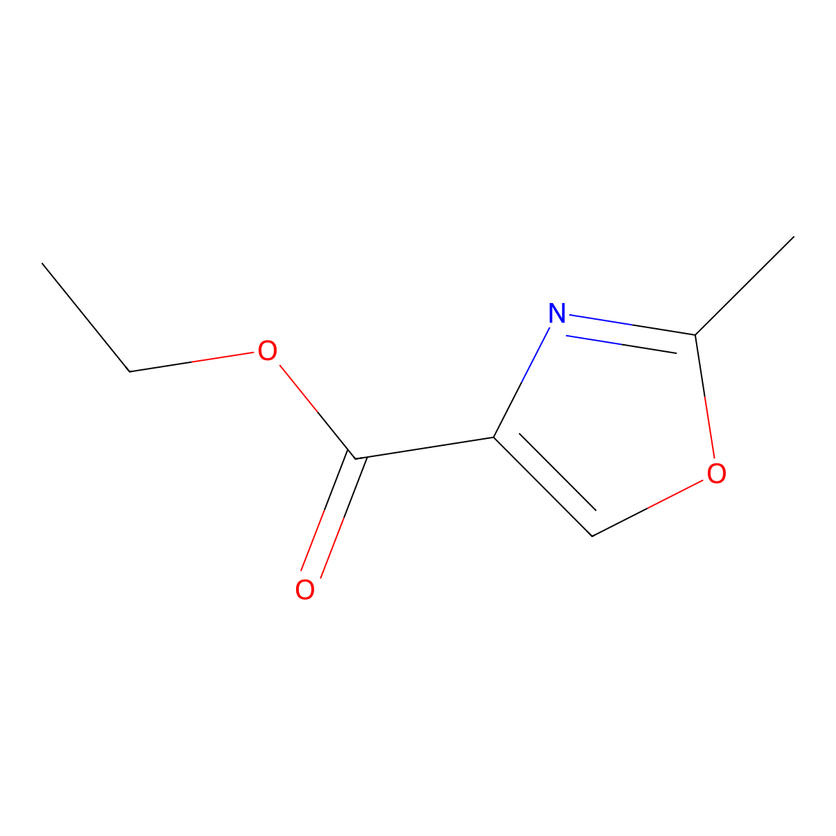 Ethyl 2-methyl-1,3-oxazole-4-carboxylate molecular structure, CAS 10200-43-8