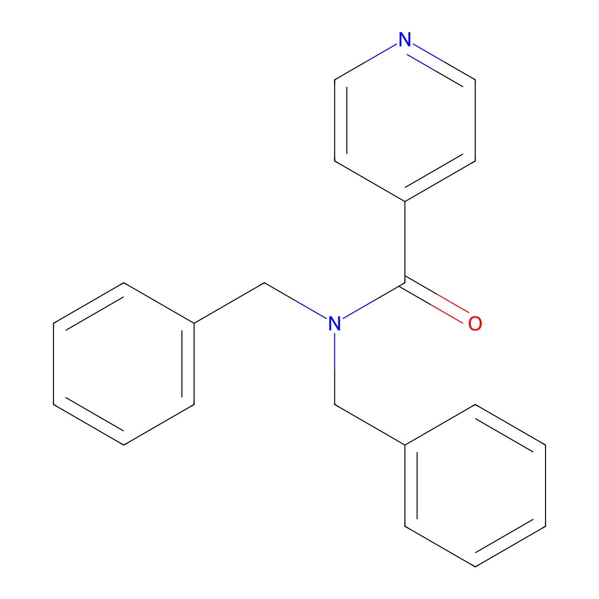 N,N-dibenzylpyridine-4-carboxamide molecular structure, CAS 102002-67-5