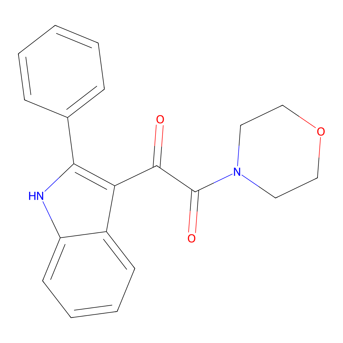 1-morpholino-2-(2-phenyl-1H-indol-3-yl)-1,2-ethanedione molecular structure, CAS 102003-06-5