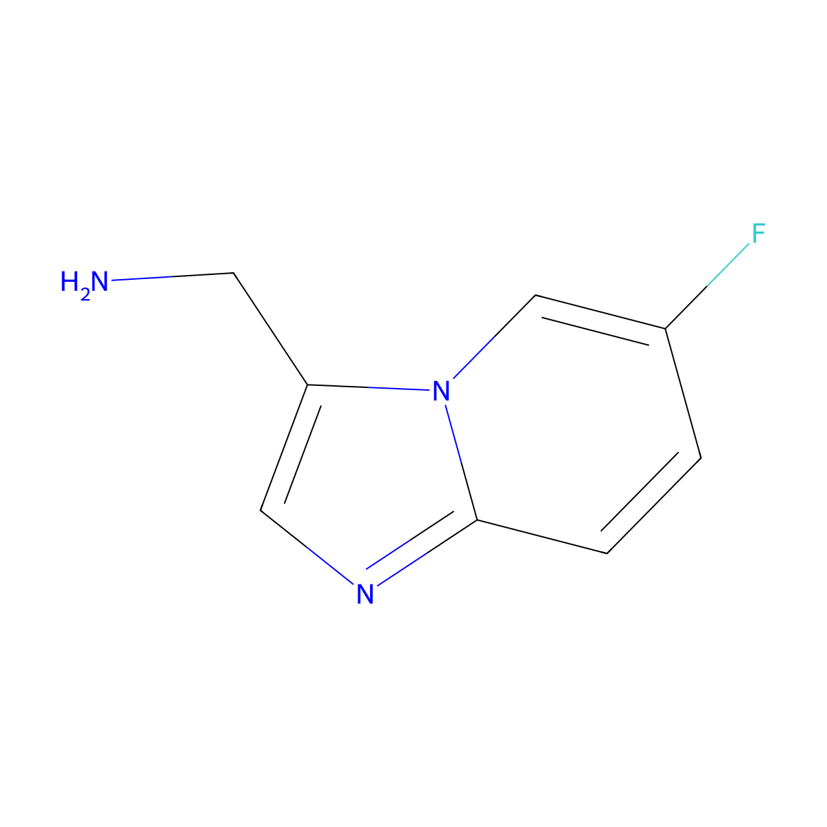 (6-Fluoroimidazo[1,2-a]pyridin-3-yl)methanamine molecular structure, CAS 1020033-25-3