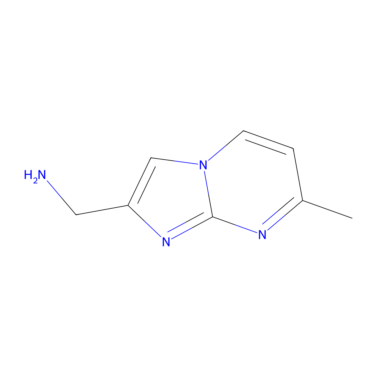 (7-Methylimidazo[1,2-a]pyrimidin-2-yl)methanamine molecular structure, CAS 1020033-62-8