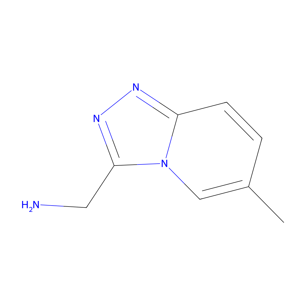 (6-Methyl-[1,2,4]triazolo[4,3-a]pyridin-3-yl)methanamine molecular structure, CAS 1020033-68-4