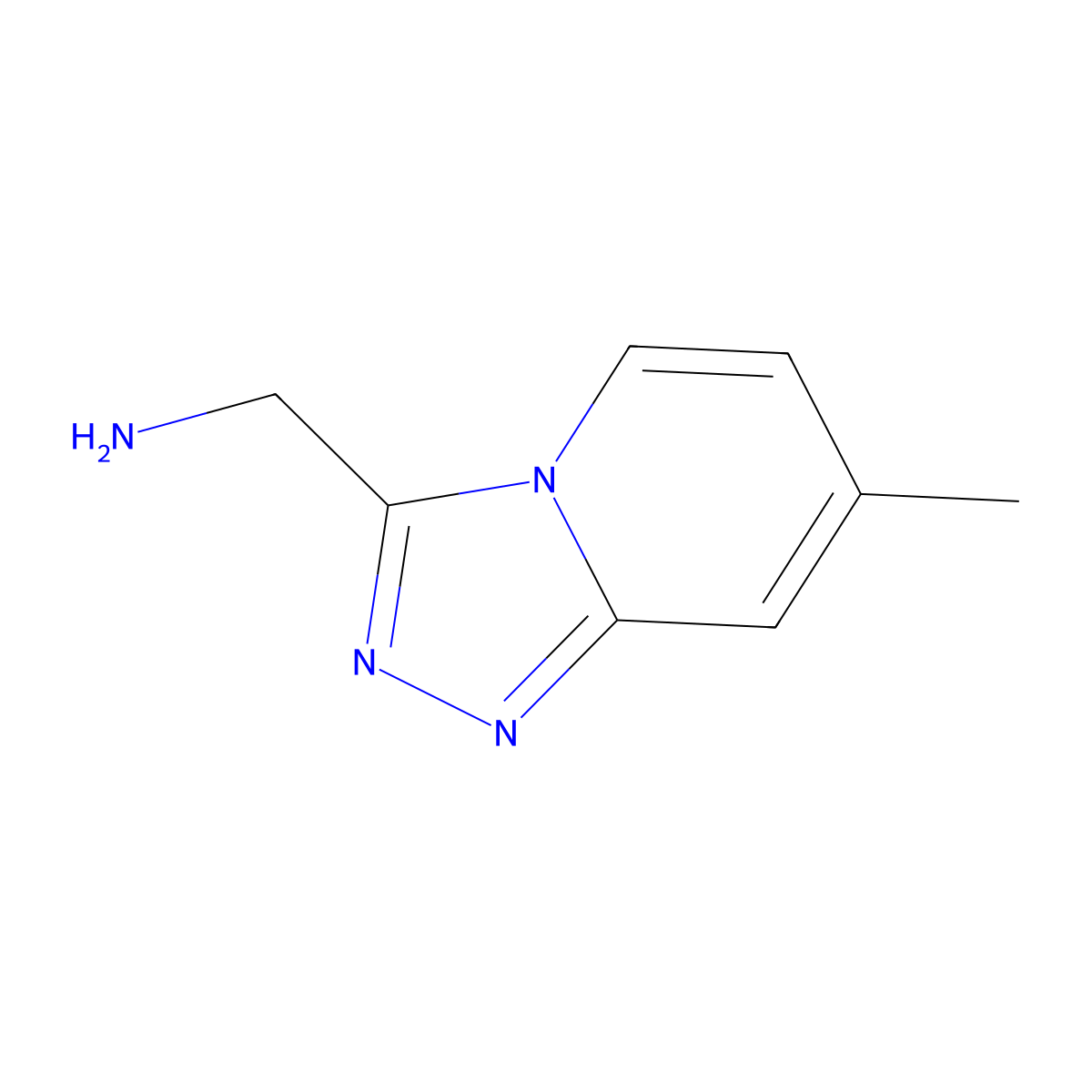 (7-Methyl-[1,2,4]triazolo[4,3-a]pyridin-3-yl)methanamine molecular structure, CAS 1020033-70-8